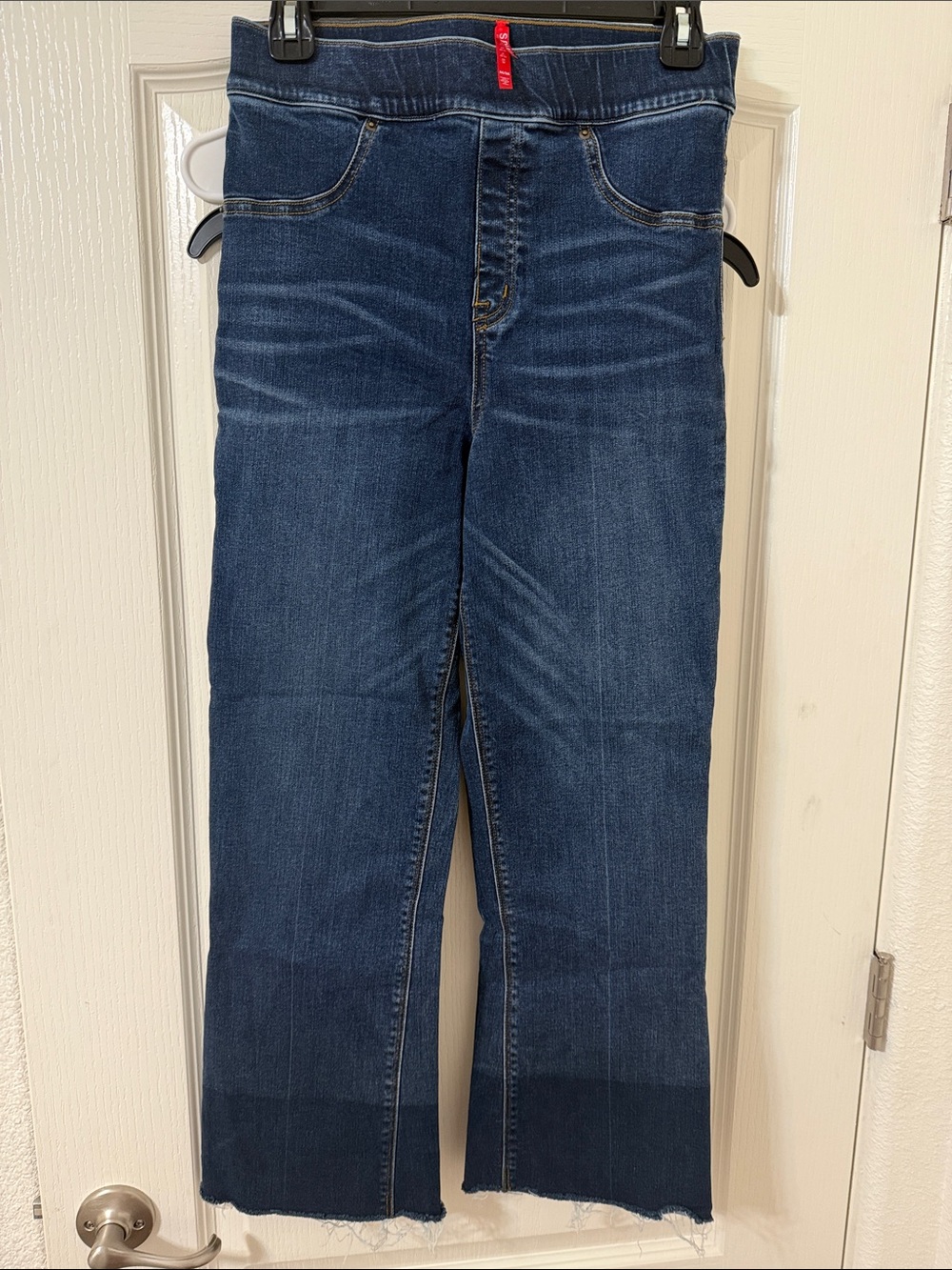 SPANX Dark Blue Flare Pull on Jeans